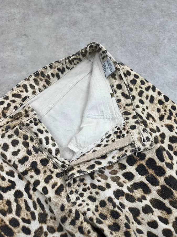 2000s Roberto Cavalli Leopard Beige Pants xjEUfQZ 8