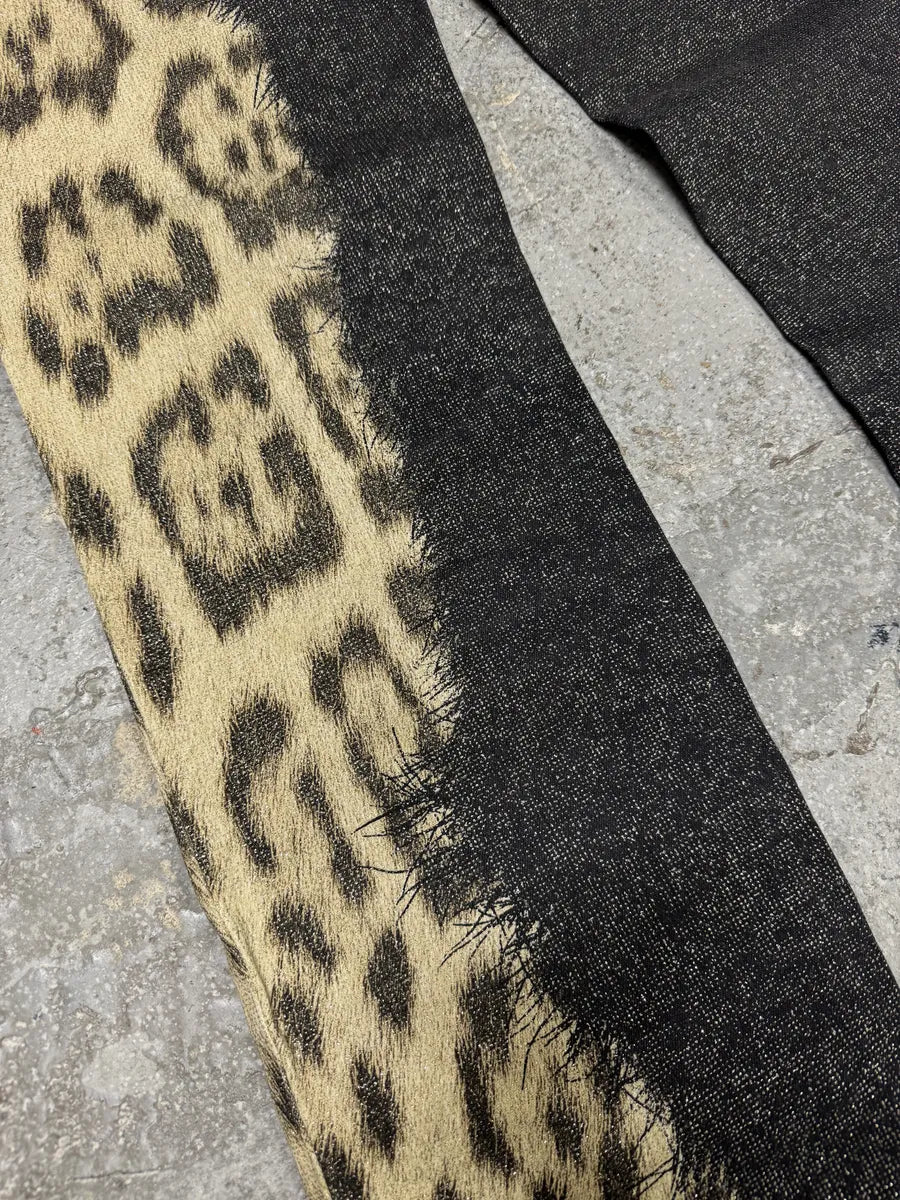 FW2001 Roberto Cavalli Leopard Brut Denim Pants xihUBeC 7