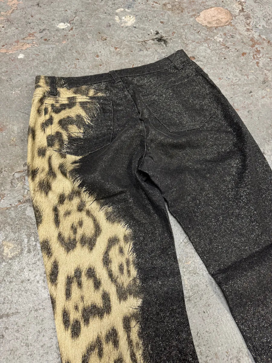 FW2001 Roberto Cavalli Leopard Brut Denim Pants xihUBeC 8