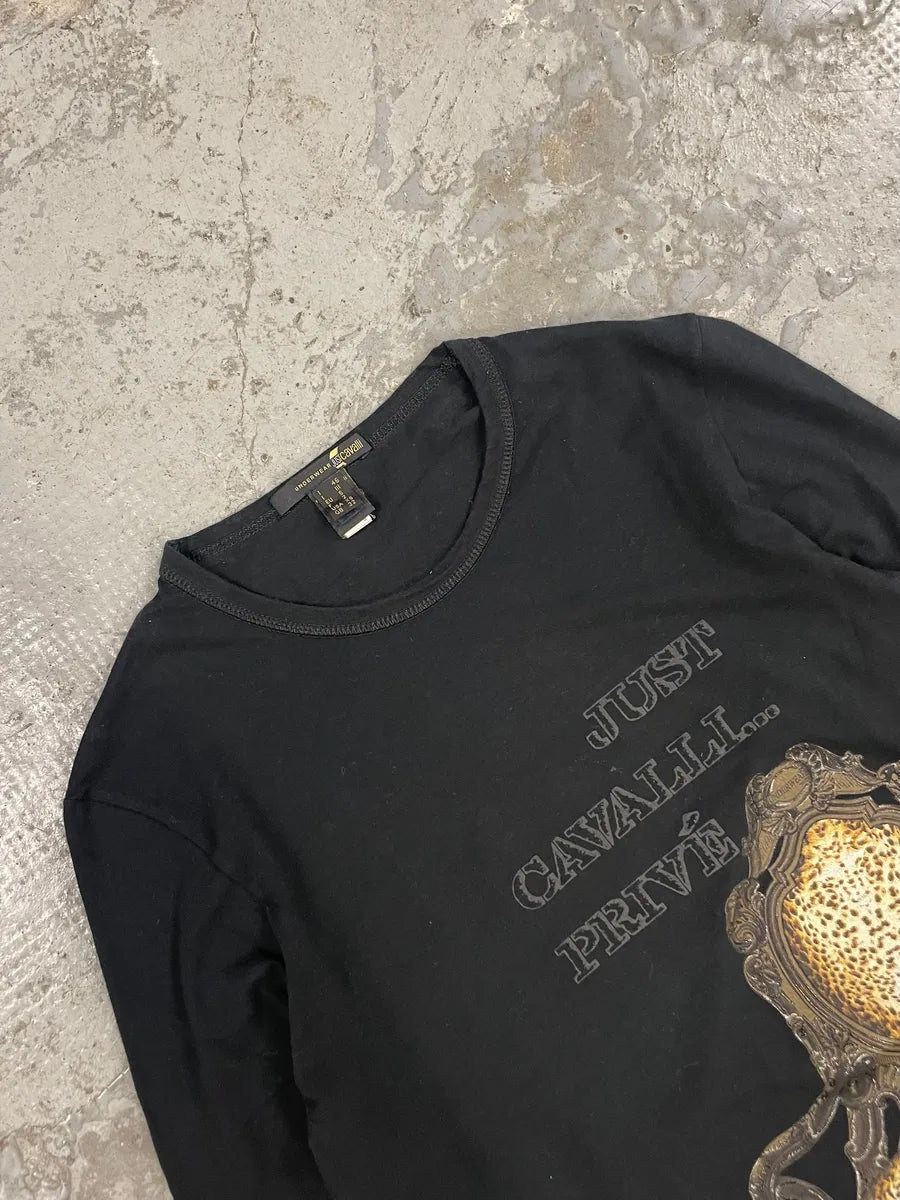 2000s Roberto Cavalli Leopard Chair Longsleeves (S) 3