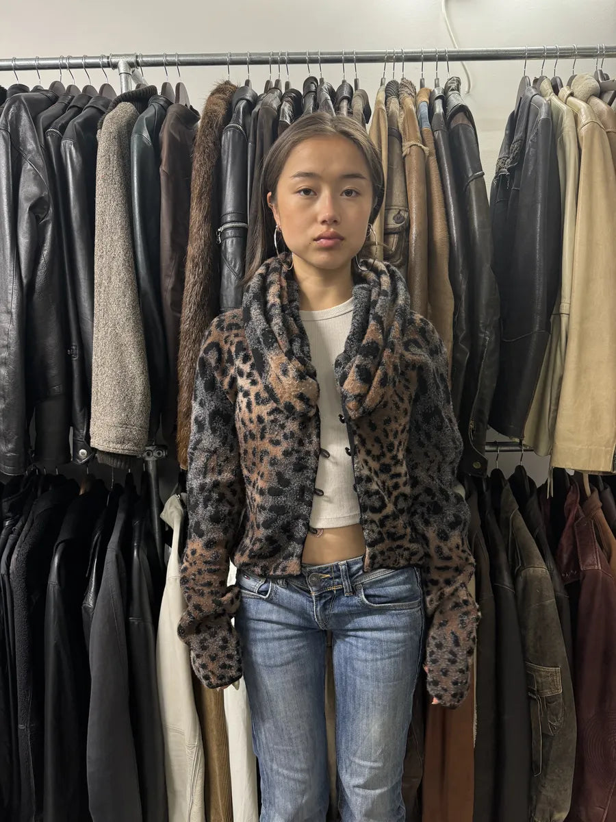 2000s Roberto Cavalli Leopard Fleece Cardigan (M/L) tOEuBlA 3