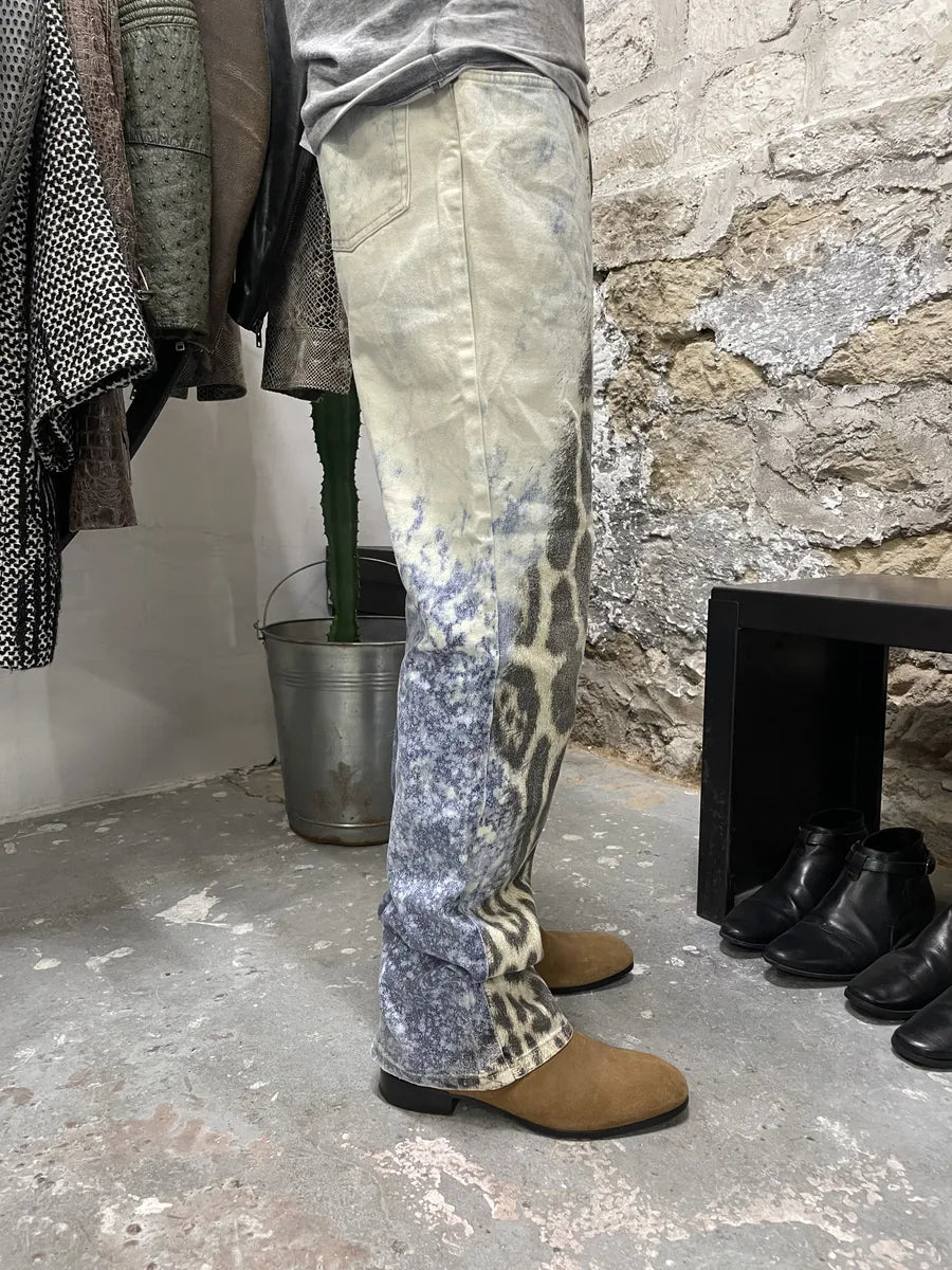 2000s Roberto Cavalli Leopard Ocean Exploration Pants (M) HMvuDOh 5