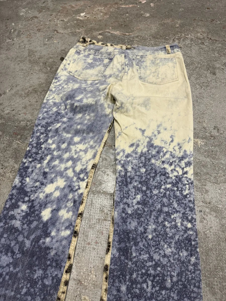 2000s Roberto Cavalli Leopard Ocean Exploration Pants (M) HMvuDOh 7