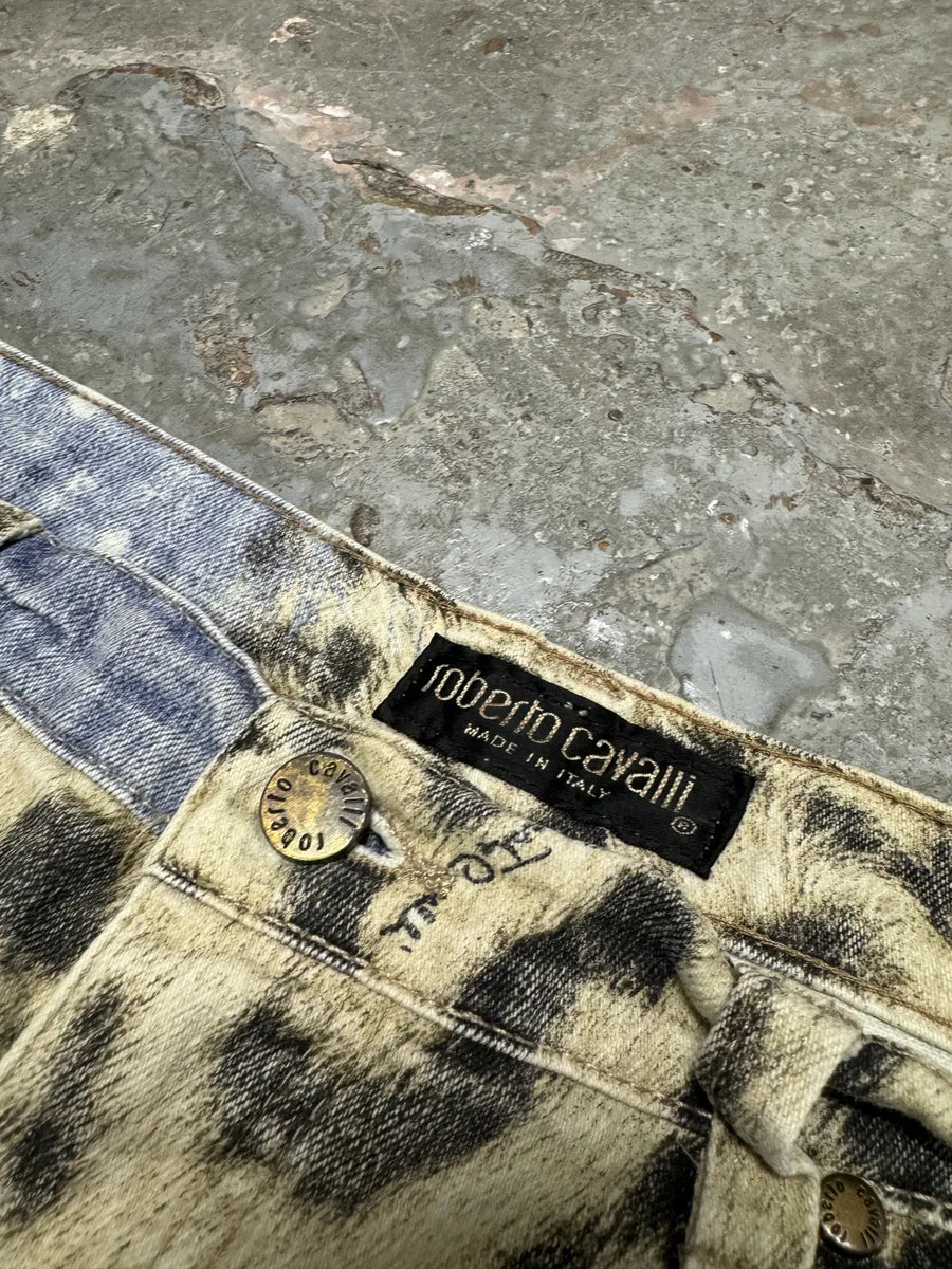 2000s Roberto Cavalli Leopard Ocean Exploration Pants (M) HMvuDOh 8