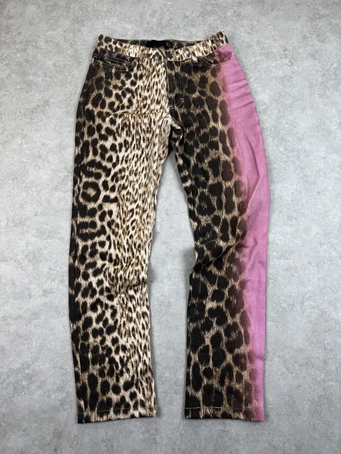 2000s Roberto Cavalli Leopard Pink Gradient Pants yTMwzmd 0