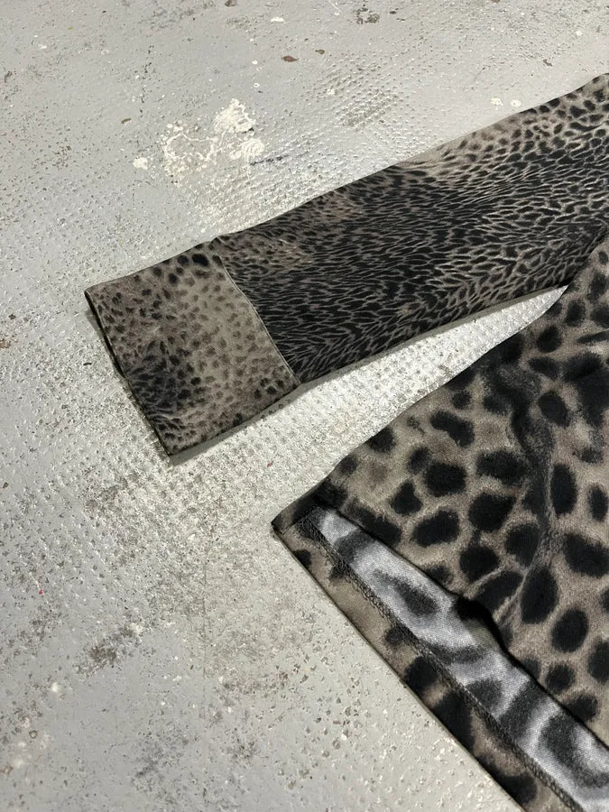 2000s Roberto Cavalli Leopard Print Grey & Black Glamour Shirt YgTEsXE 5