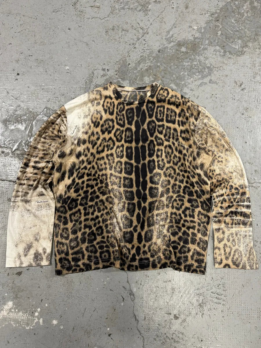 2000s Roberto Cavalli Leopard Print Longsleeves (S) RkIQhOW 0