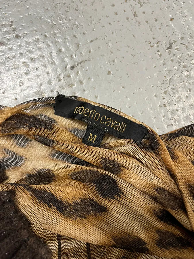 2000s Roberto Cavalli Leopard Print Ribbed Brown Knit Sweater VpmKTyt 7