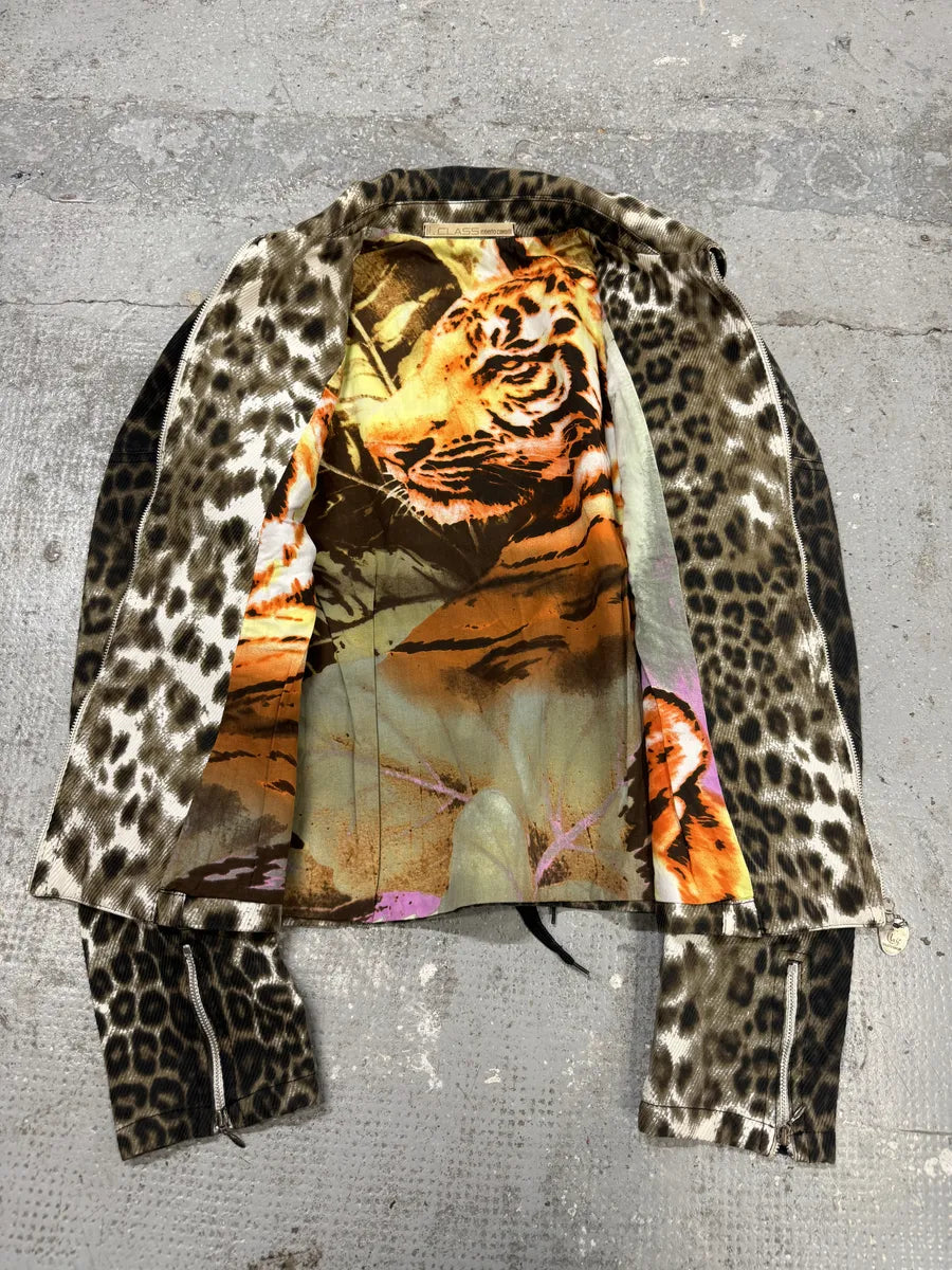 2000s Roberto Cavalli Leopard Print Zip Jacket (M) jIiNDhu 1