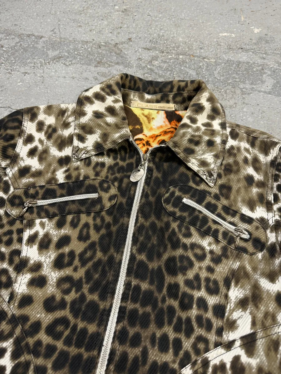 2000s Roberto Cavalli Leopard Print Zip Jacket jIiNDhu 10