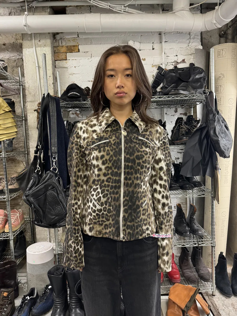 2000s Roberto Cavalli Leopard Print Zip Jacket (M) jIiNDhu 2