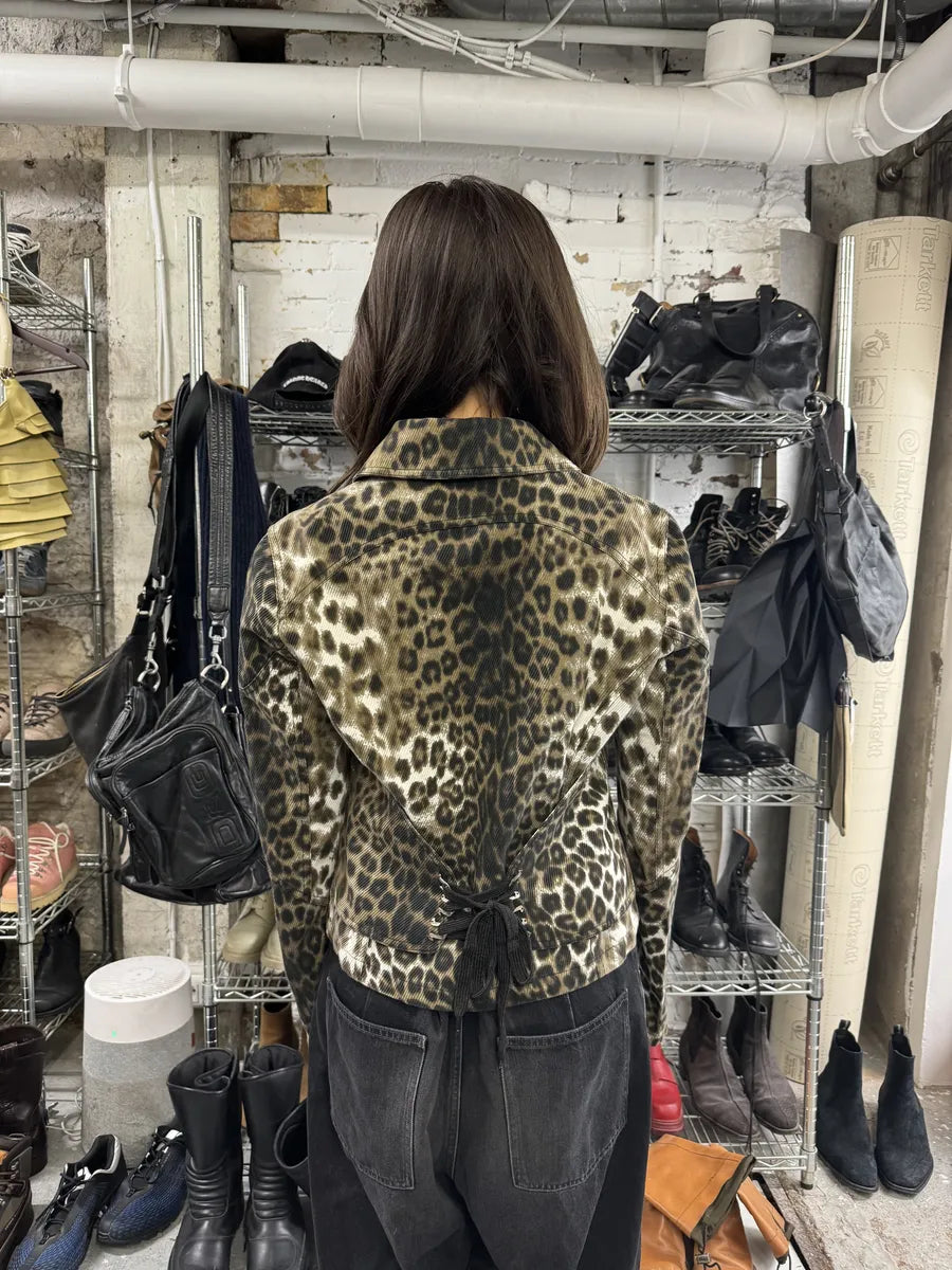 2000s Roberto Cavalli Leopard Print Zip Jacket (M) jIiNDhu 3
