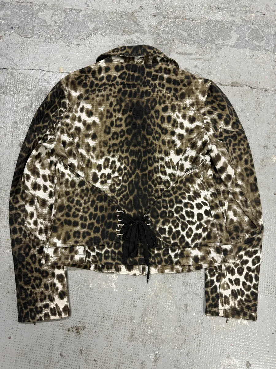 2000s Roberto Cavalli Leopard Print Zip Jacket (M) jIiNDhu 4