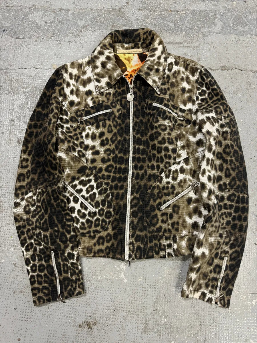 2000s Roberto Cavalli Leopard Print Zip Jacket (M) jIiNDhu 7
