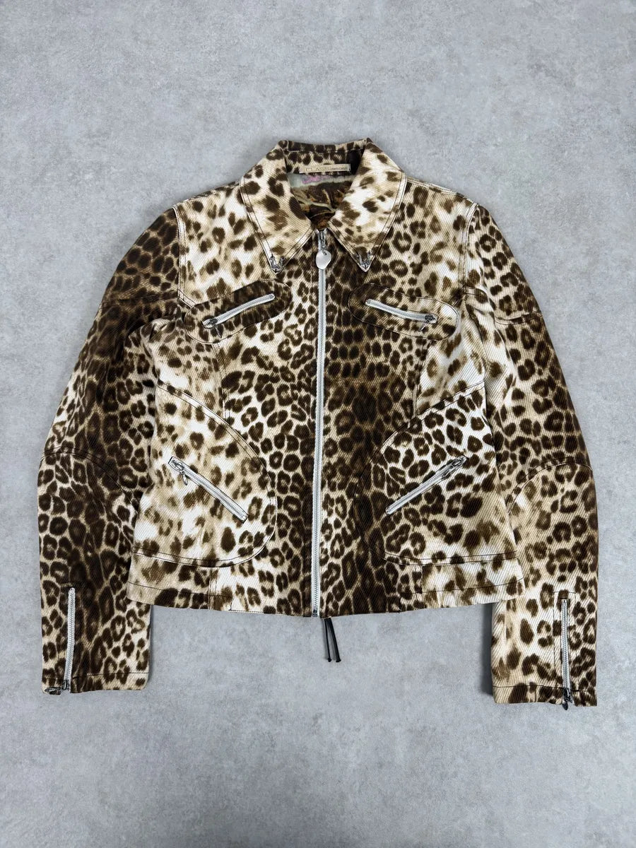 2000s Roberto Cavalli Leopard Print Zip-up Jacket vPBLWCO 0