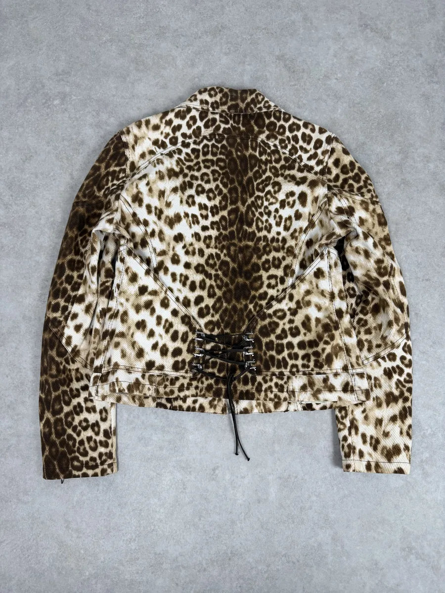 2000s Roberto Cavalli Leopard Print Zip-up Jacket vPBLWCO 1