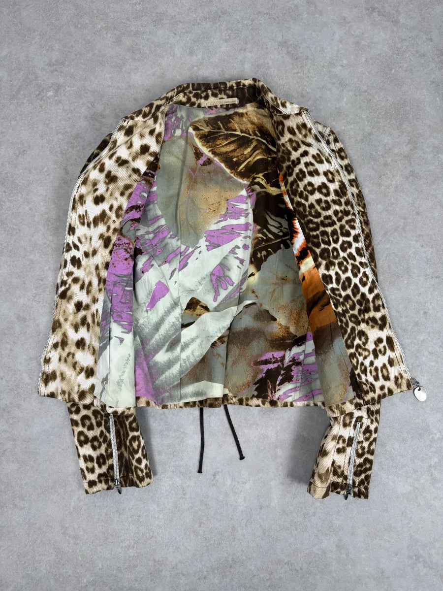 2000s Roberto Cavalli Leopard Print Zip-up Jacket vPBLWCO 10