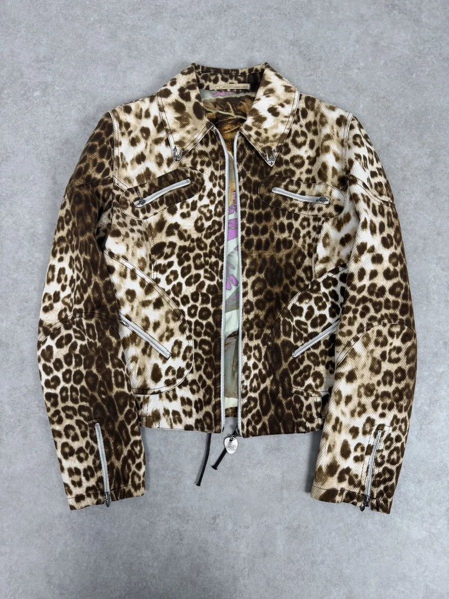 2000s Roberto Cavalli Leopard Print Zip-up Jacket vPBLWCO 11