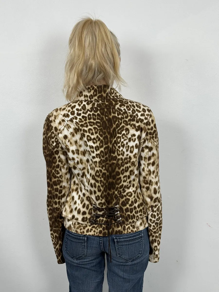 2000s Roberto Cavalli Leopard Print Zip-up Jacket vPBLWCO 3