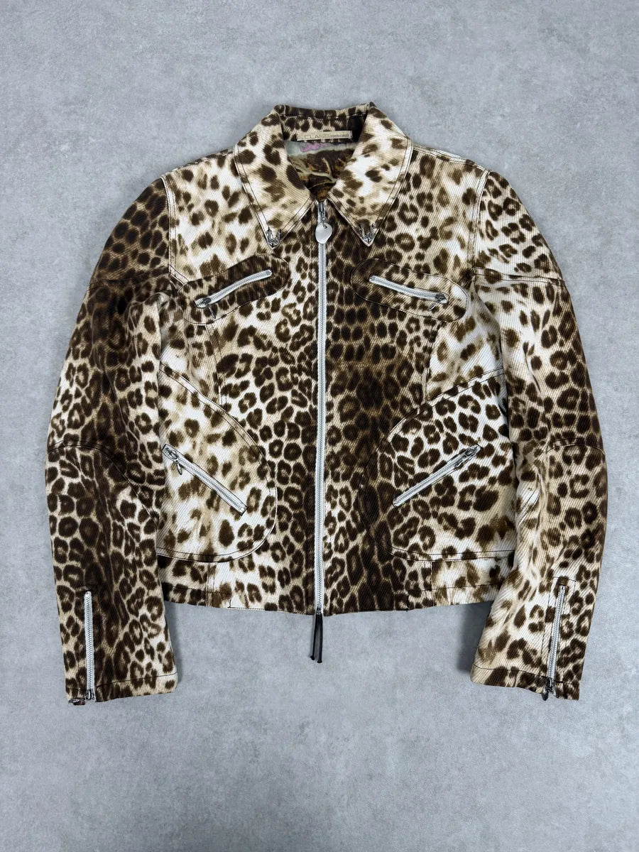 2000s Roberto Cavalli Leopard Print Zip-up Jacket vPBLWCO 4