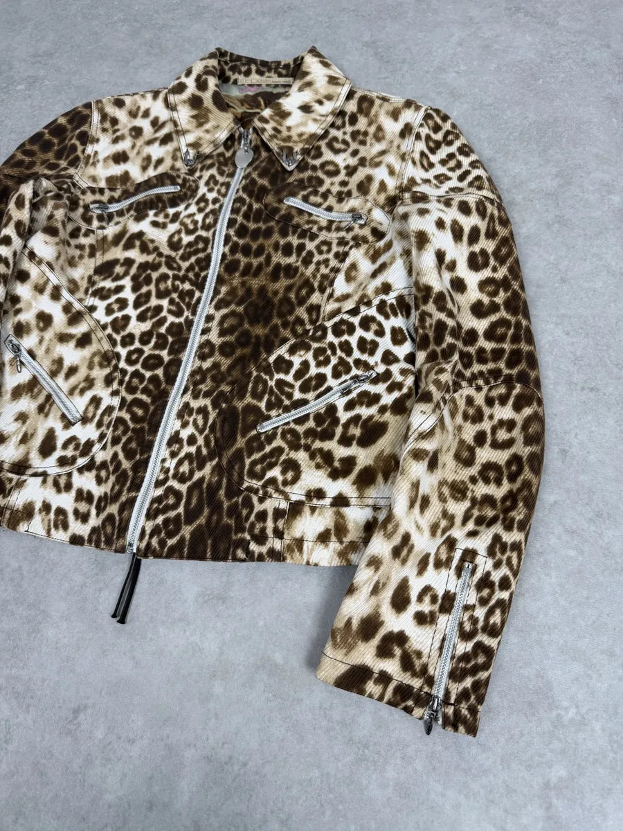 2000s Roberto Cavalli Leopard Print Zip-up Jacket vPBLWCO 6