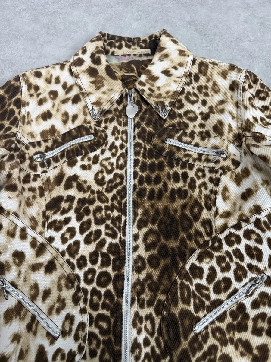2000s Roberto Cavalli Leopard Print Zip-up Jacket vPBLWCO 7