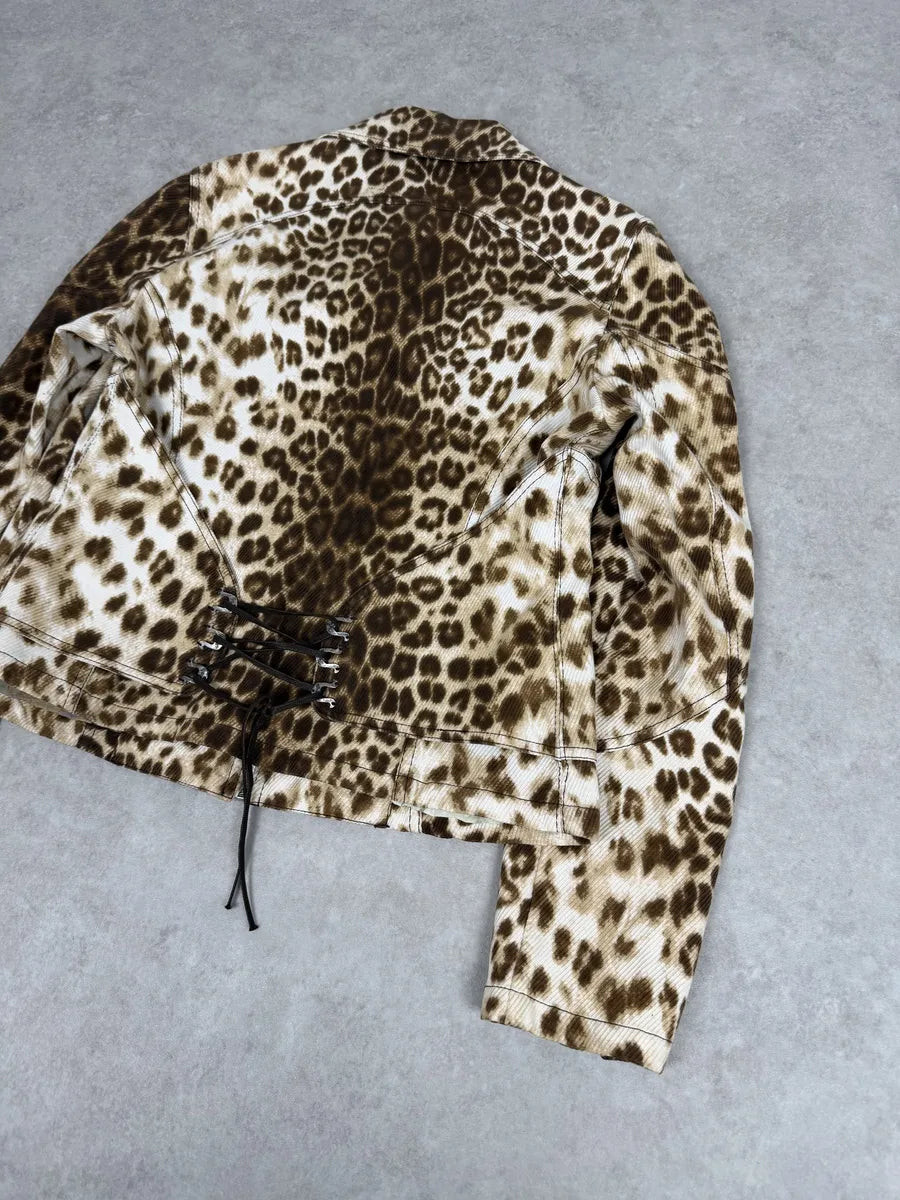 2000s Roberto Cavalli Leopard Print Zip-up Jacket vPBLWCO 8