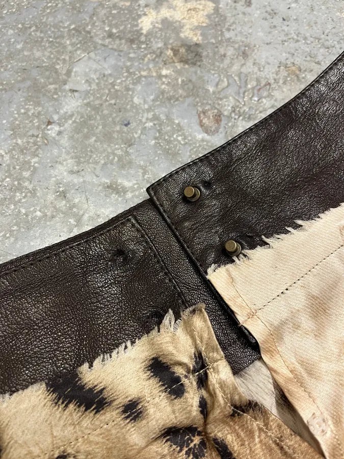 2000s Roberto Cavalli Leopard Raw Skirt (M) VpyrXAO 9