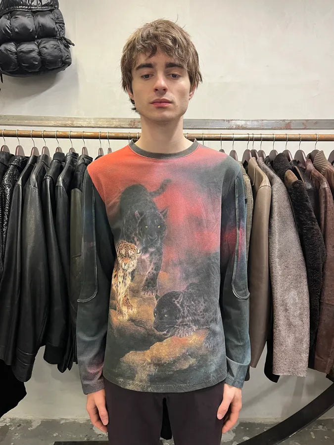 2000s Roberto Cavalli Leopard Red Crepuscule Longsleeves (S) ejbciWX 1