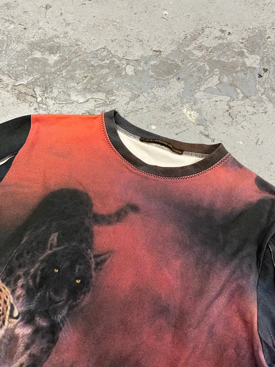 2000s Roberto Cavalli Leopard Red Crepuscule Longsleeves (S) ejbciWX 3