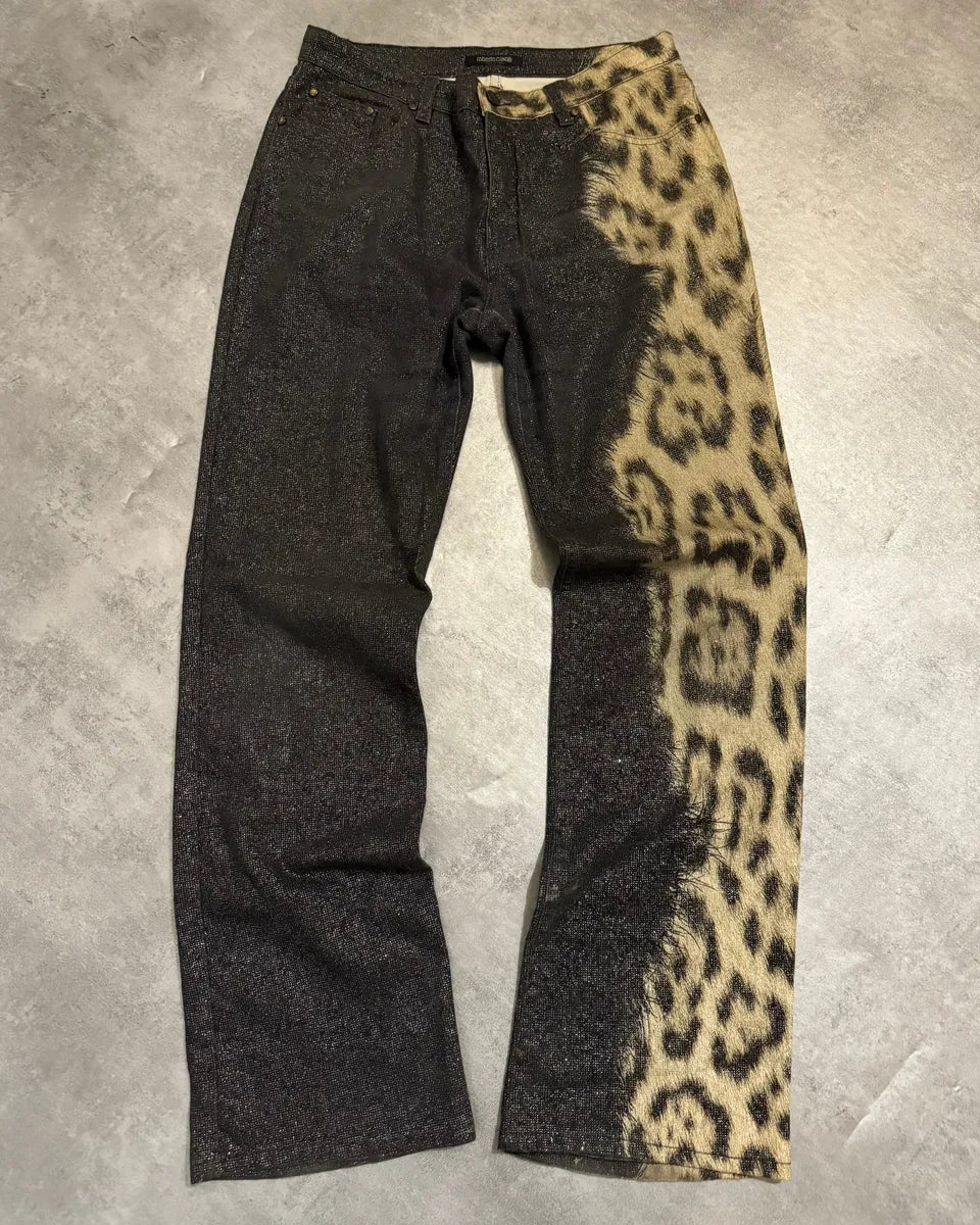 2000s Roberto Cavalli Leopard Shimmering Brut Pants (M) FPvwTuq 0