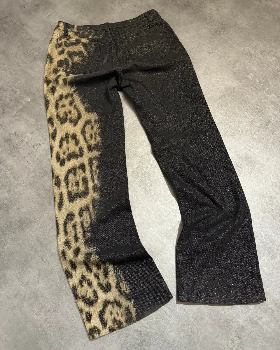 2000s Roberto Cavalli Leopard Shimmering Brut Pants (M) FPvwTuq 1