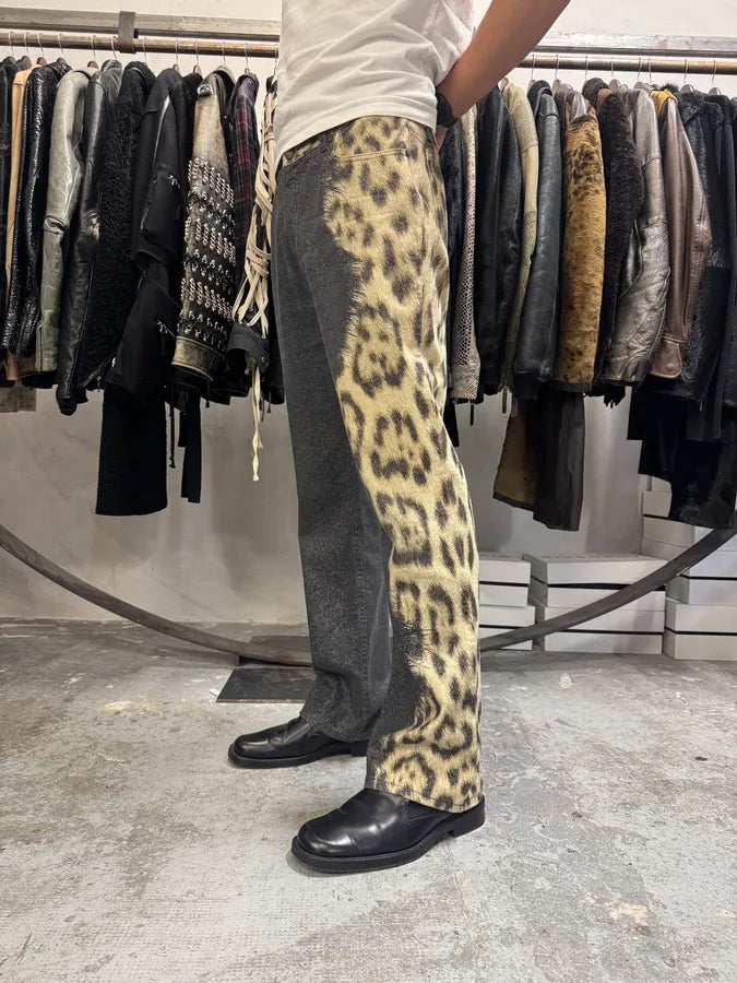 2000s Roberto Cavalli Leopard Shimmering Brut Pants (M) FPvwTuq 3