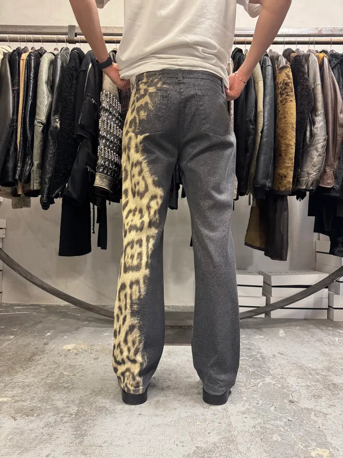 2000s Roberto Cavalli Leopard Shimmering Brut Pants (M) FPvwTuq 4