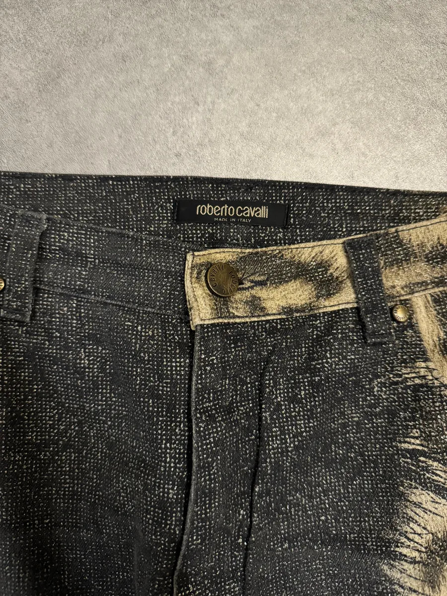 2000s Roberto Cavalli Leopard Shimmering Brut Pants (M) FPvwTuq 7