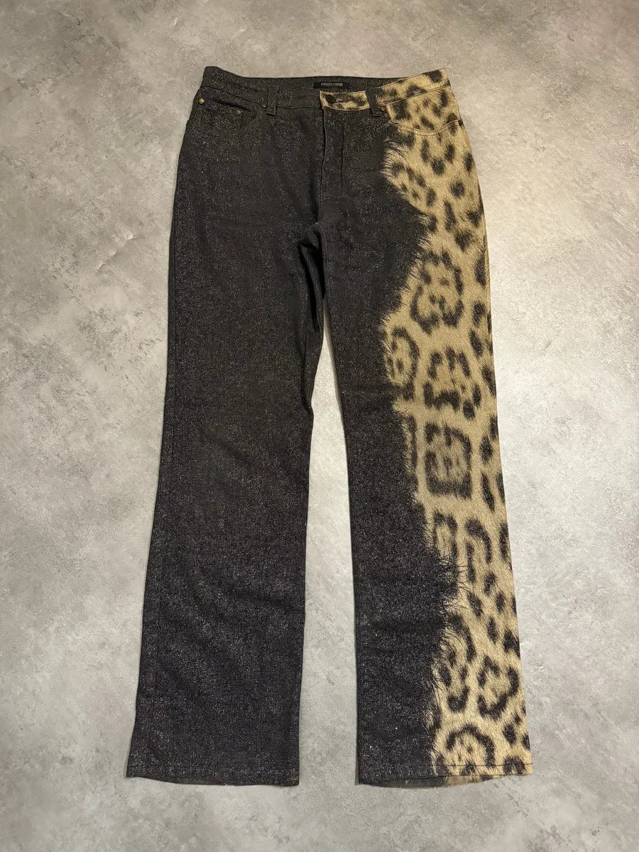 2000s Roberto Cavalli Leopard Shimmering Brut Pants (M) FPvwTuq 8