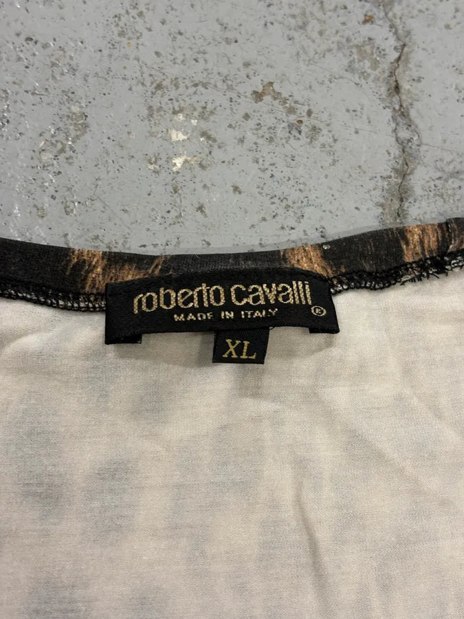 2000s Roberto Cavalli Leopard Silk Longsleeve T-Shirt uFnVvLt 6