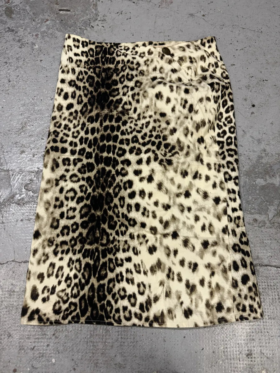 2000s Roberto Cavalli Leopard Soft Skirt hQhezSA 2
