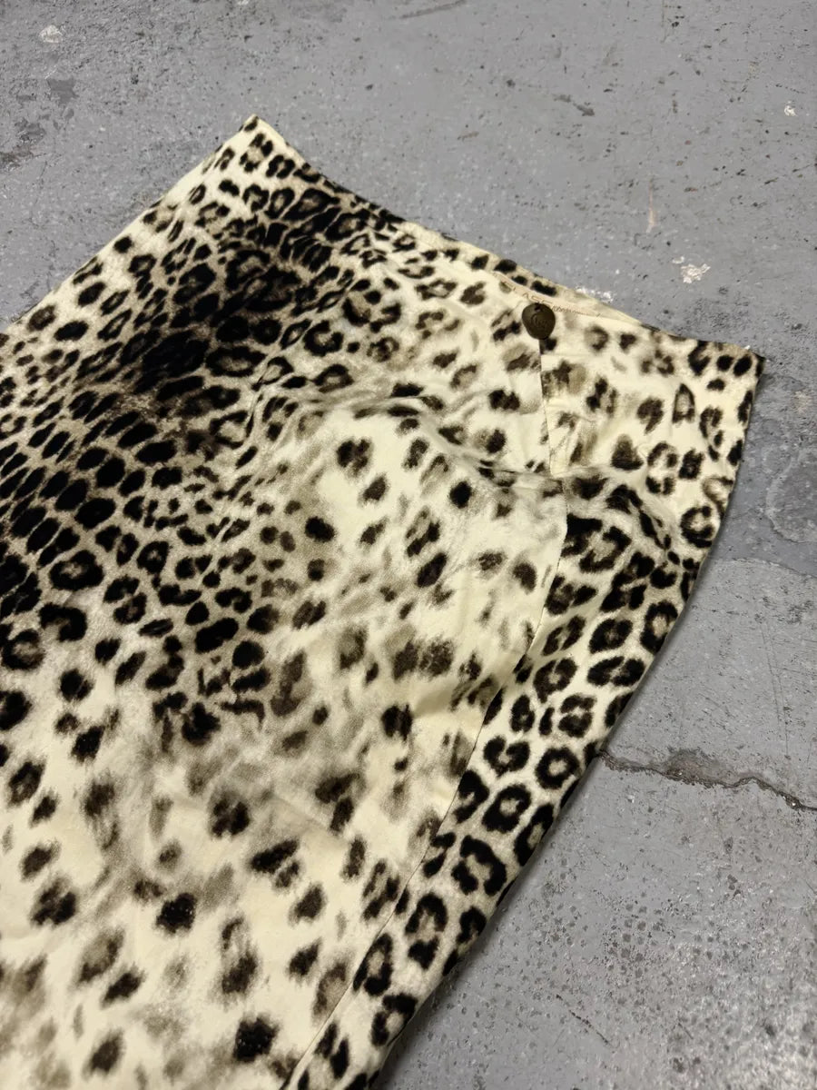 2000s Roberto Cavalli Leopard Soft Skirt hQhezSA 3