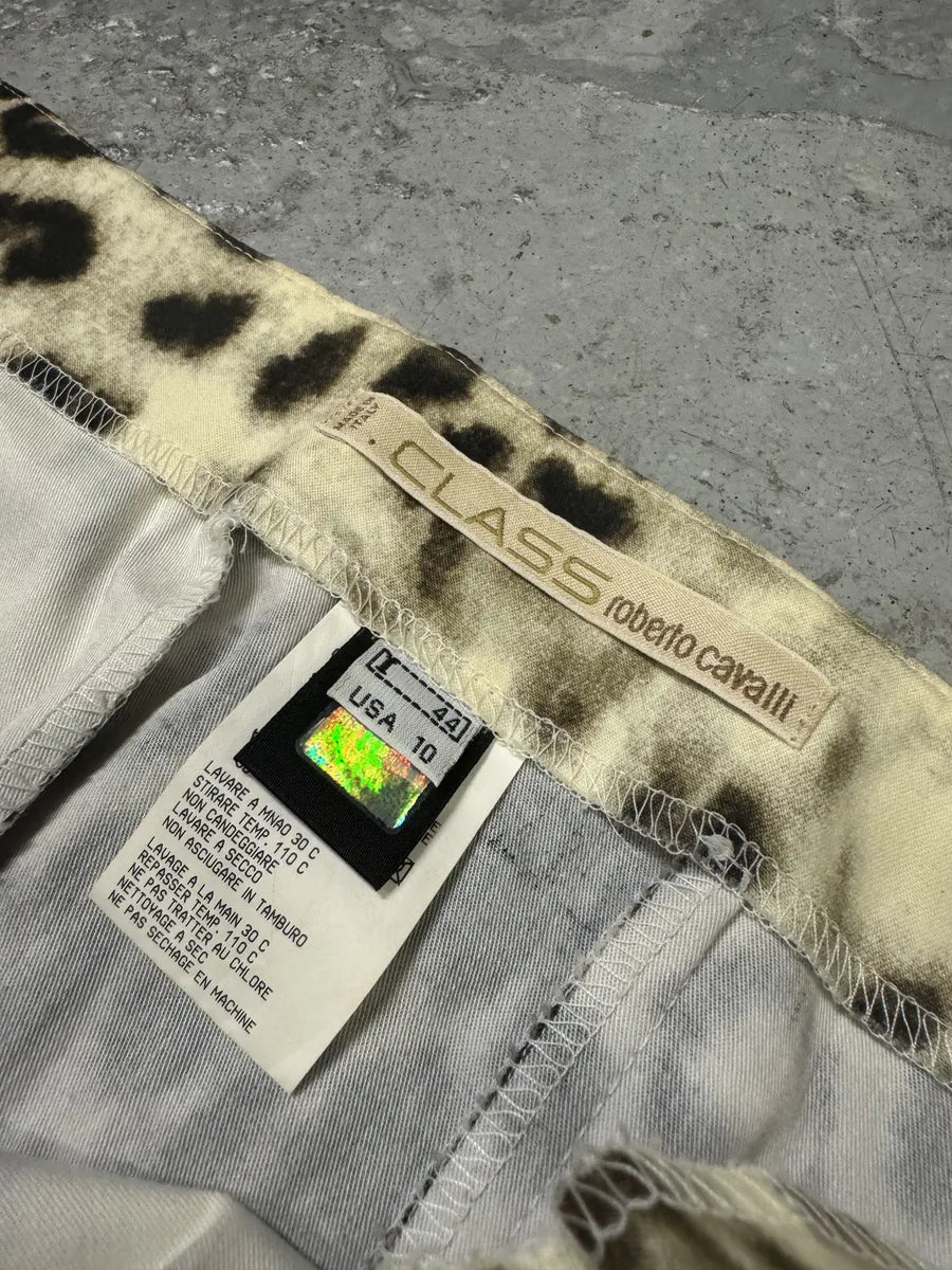 2000s Roberto Cavalli Leopard Soft Skirt hQhezSA 4