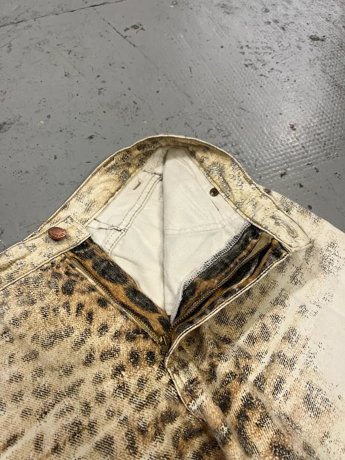 2000s Roberto Cavalli Leopard White & Beige Pants mmgZBVS 7