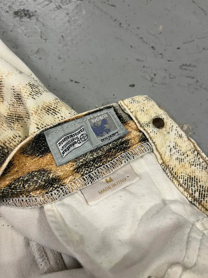 2000s Roberto Cavalli Leopard White & Beige Pants mmgZBVS 9