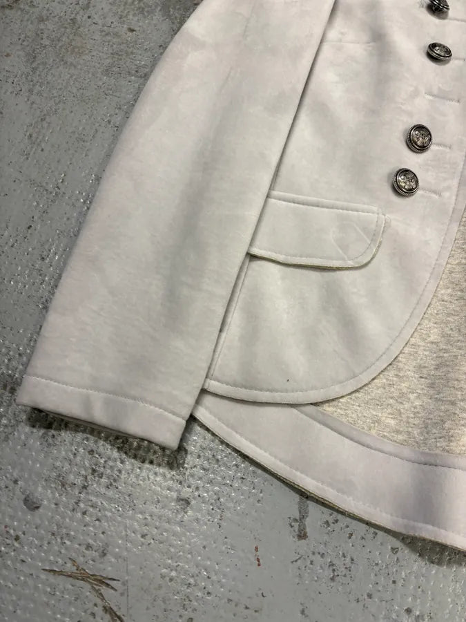2000s Roberto Cavalli Grey Officer Double-Breasted Blazer Jacket tFiiQFd 7