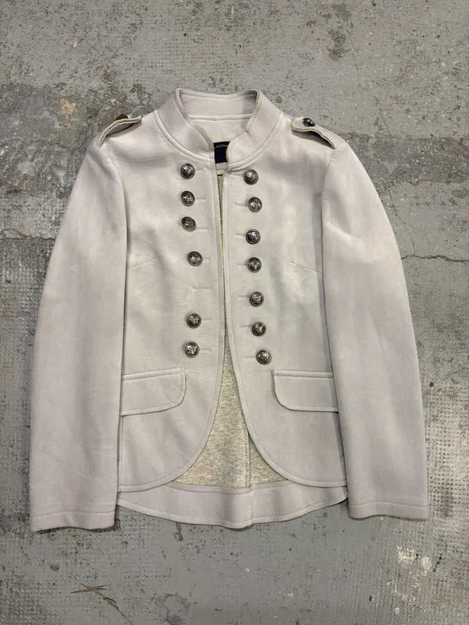2000s Roberto Cavalli Grey Officer Double-Breasted Blazer Jacket tFiiQFd 0