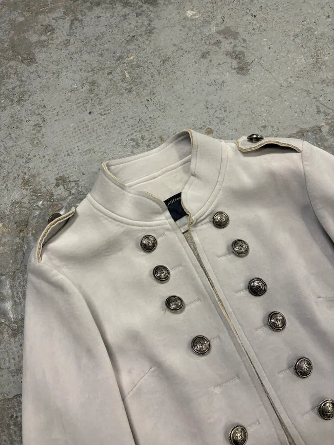 2000s Roberto Cavalli Grey Officer Double-Breasted Blazer Jacket tFiiQFd 4
