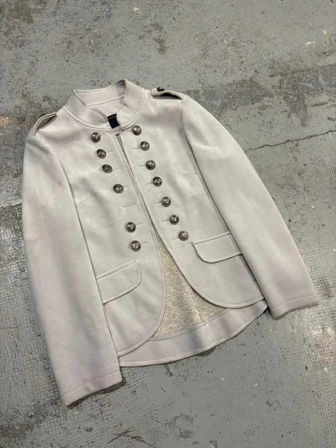 2000s Roberto Cavalli Grey Officer Double-Breasted Blazer Jacket tFiiQFd 3