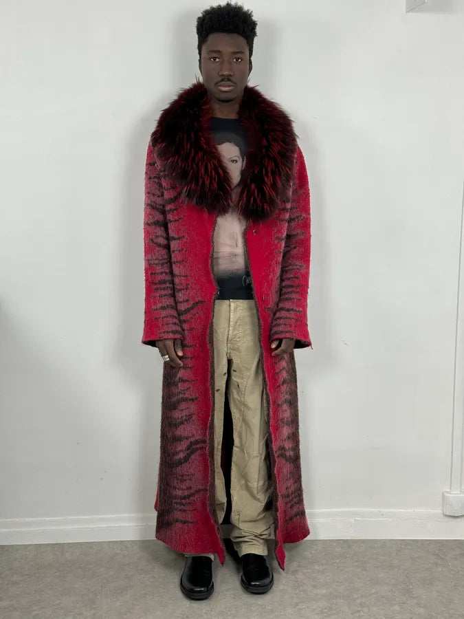 2000s Roberto Cavalli Long Devil Satan Mohair Raccoon Cardigan DnRYuEe 1