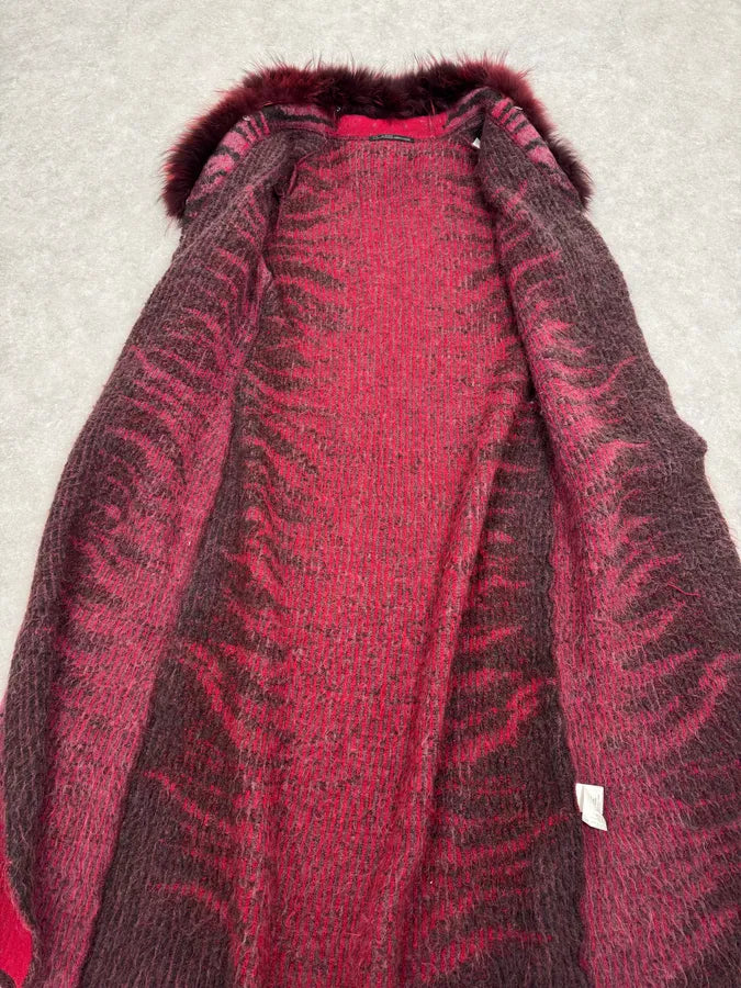 2000s Roberto Cavalli Long Devil Satan Mohair Raccoon Cardigan DnRYuEe 11