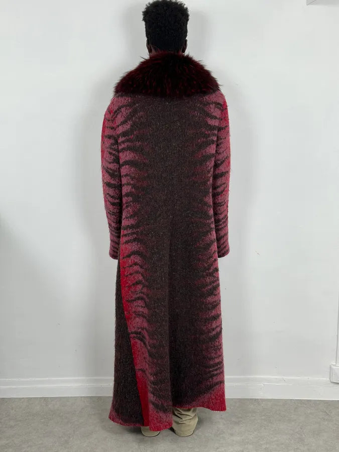 2000s Roberto Cavalli Long Devil Satan Mohair Raccoon Cardigan DnRYuEe 2