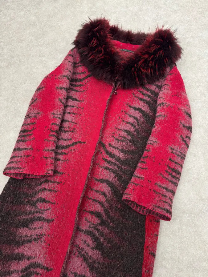 2000s Roberto Cavalli Long Devil Satan Mohair Raccoon Cardigan DnRYuEe 3